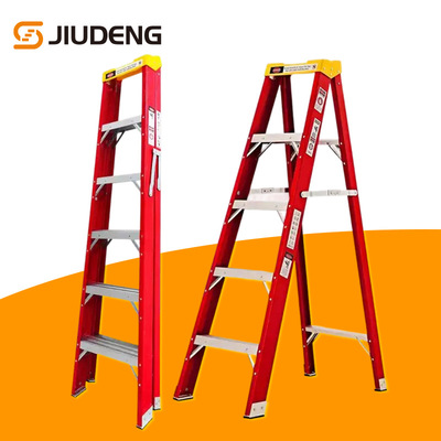 JIUDENGFactory Fiberglass single-sided zigzag ladder folding