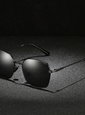 新款欧美复古金属不规则防紫外线偏光太阳镜男款方形开车司机墨镜