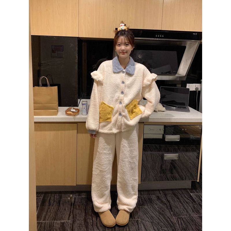 甜美少女可爱拼色珊瑚绒睡衣女秋冬季新款加绒加厚软妹家居服套装,运动/瑜伽/健身/球迷用品,情侣装泳衣,淘宝优惠券,粉丝福利购,淘宝优惠卷