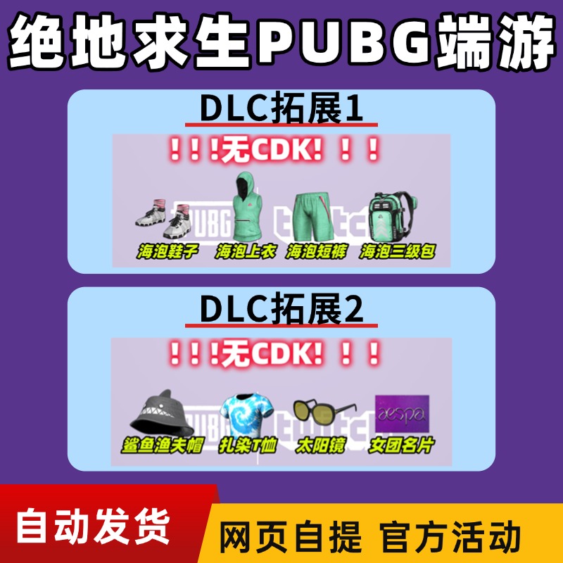 PUBG绝地求生吃鸡twitch掉宝女团渔夫帽T恤海泡皮肤非CDK兑换码