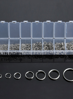 3-10mm不锈钢开口圈闭口圈盒装 DIY饰品配件连接圈批发 F3702