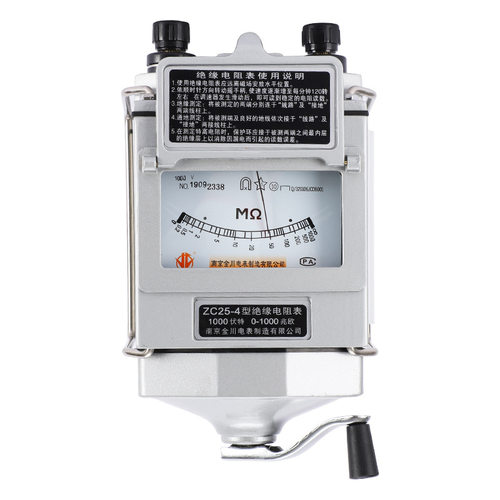 兆欧表ZC25-3/4南京金川ZC-7绝缘电阻测试仪铝壳500V/1000V直流