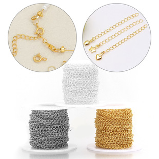 铜包铁侧身链尾链延长链环保电镀斜挎包链条diy手工饰品配件