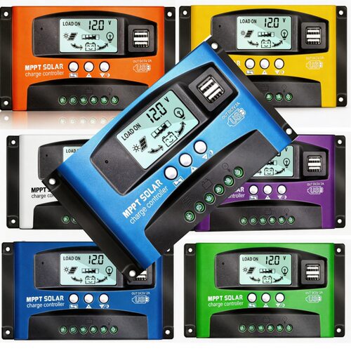 全自动智能识别12v/24v光伏板大功率供电发电系统APP太阳能控制器