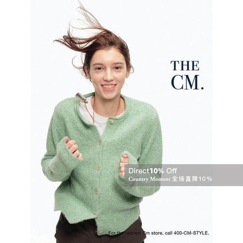 CountryMoment卷边圆领毛针织衫