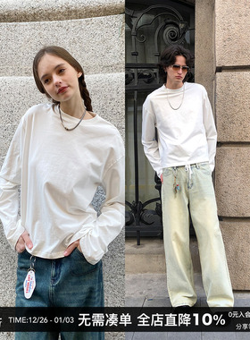 CountryMoment  24SS美式Cleanfit纯色休闲长袖T恤男女内搭打底衫