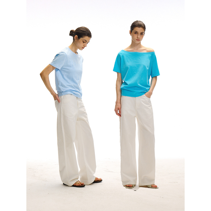 CountryMoment精梳斜纹直筒裤