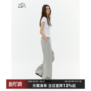 女 男cleanfit基础百搭运动裤 CountryMoment 纯棉灰色宽松直筒卫裤