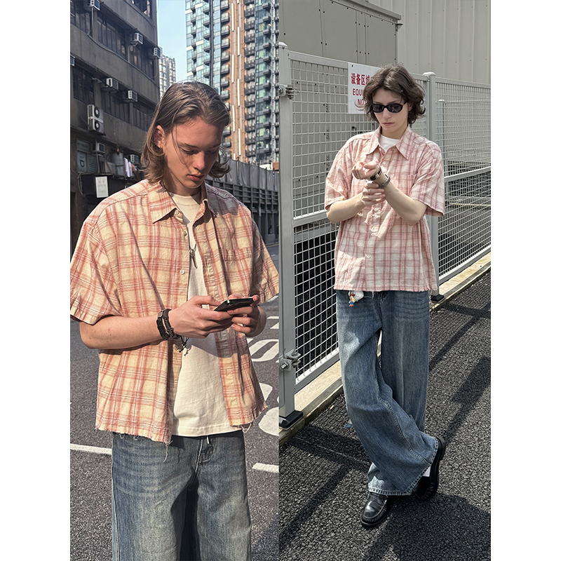 CountryMoment毛边拉丝格纹衬衫