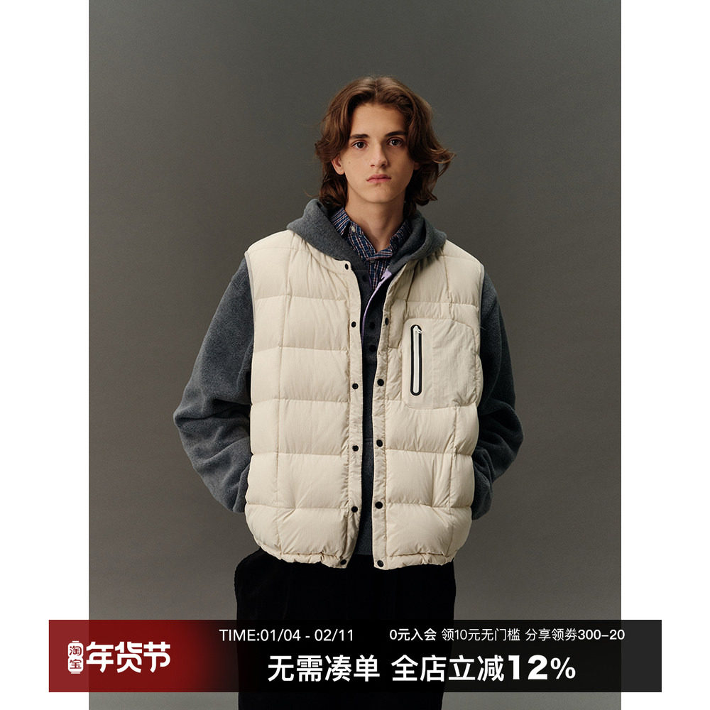 CountryMoment 90白鸭绒冬季复古圆领羽绒服马甲男女短款保暖背心,男装,羽绒马甲,淘宝优惠券,粉丝福利购,淘宝优惠卷