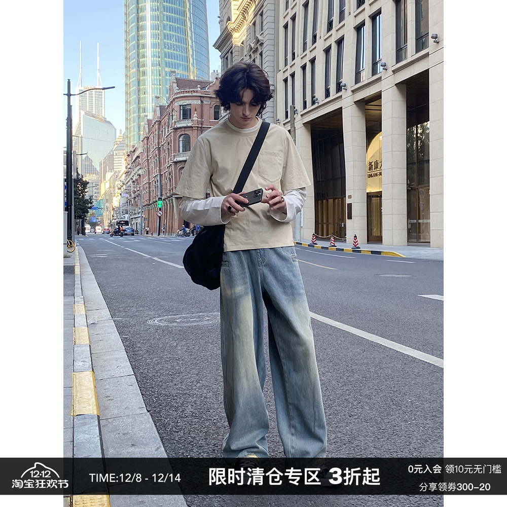 CountryMoment美式假两件长袖T恤