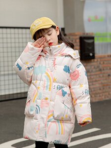 巴拉巴拉女童宝宝羽绒服中长款加厚2023冬季新款童装儿童连帽