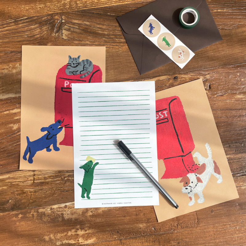 韩国授权bal9oorak狗狗信纸套装