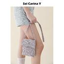 Sei 单肩手提包包小众设计感 Carina Y粗花呢翻盖小号斜跨包女新款