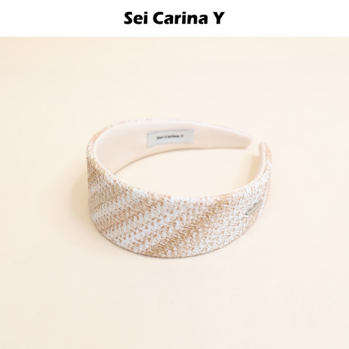 SeiCarinaY编织纹皮质拼接发箍