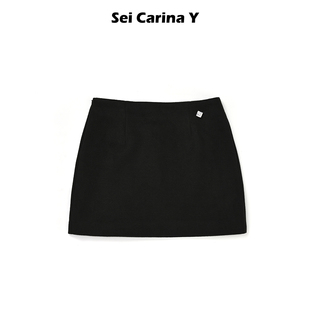 Sei 纯色气质高级感短裙 Carina Y毛呢方钻基础半身裙秋冬新款