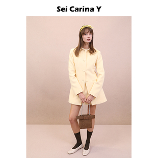 Carina 新款 Y中长款 气质冬季 毛呢外套裙女羊毛大衣收腰修身 Sei
