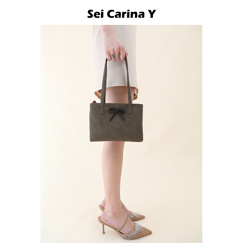 SeiCarinaY皮质蝴蝶结装饰包