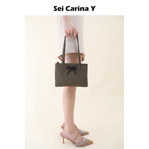 SeiCarinaY皮质蝴蝶结装饰包