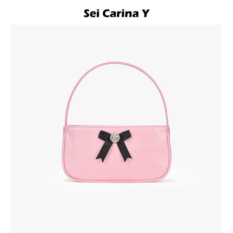 [7折]Sei Carina Y粉色亮皮芭比公主腋下包高级小众设计师包包女