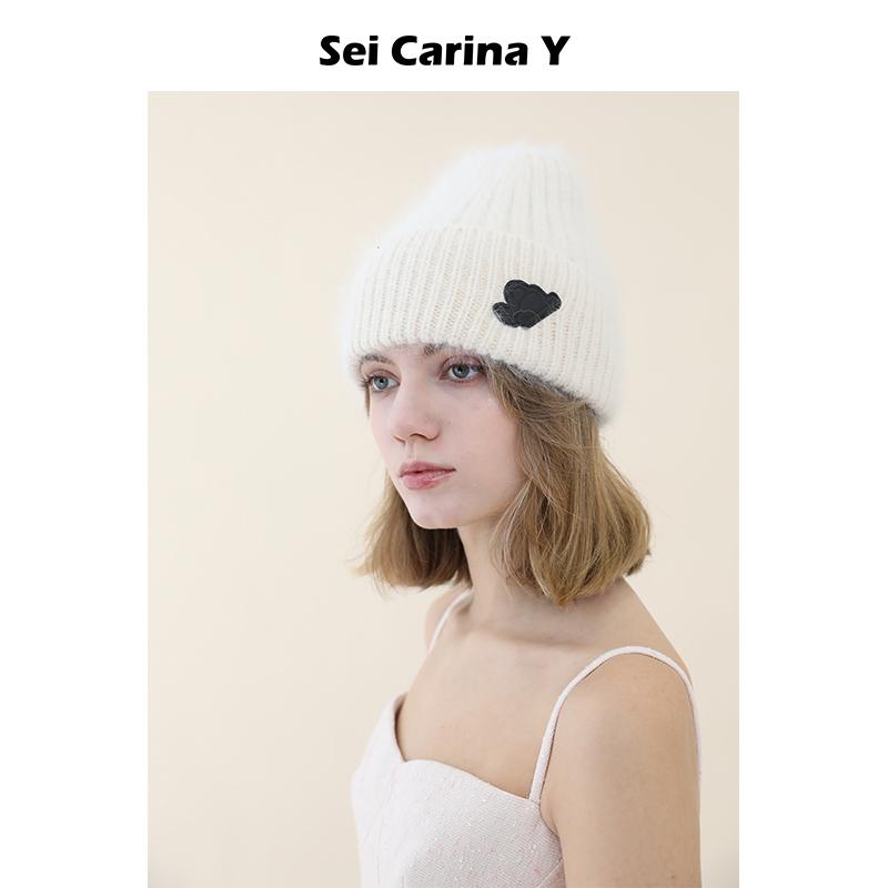 皮质logo标加厚毛线帽