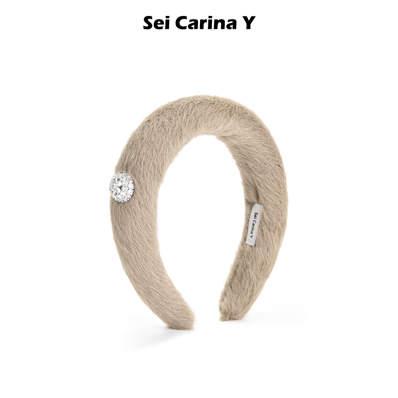 Sei Carina Y毛茸钻扣加厚发箍高颅顶女百搭秋冬时尚气质原创设计