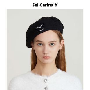 秋冬贝雷帽张天爱江疏影同款 CarinaY新款 Sei 高级画家帽子女 7折