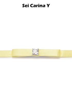 Sei Carina Y真丝蝴蝶结双层方钻发夹女发饰甜美百搭时尚新款夹子