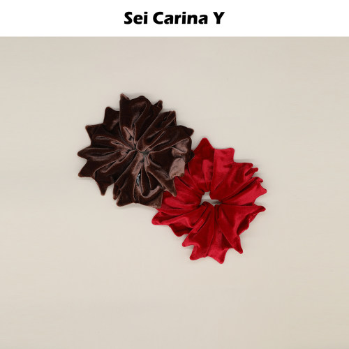 SeiCarinaY丝绒锯齿花瓣发圈