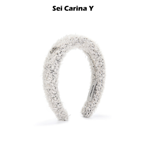 Sei Carina Y粗花呢爱心logo发箍女不勒头甜美百搭设计感高级新款
