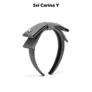 Sei 高级感头骨 CarinaY双层蝴蝶结毛呢发箍女高颅顶显脸小新款