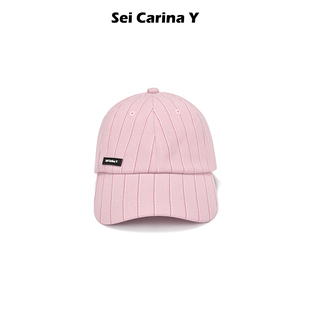 Carina Sei Y条纹黑标棒球帽女夏季 新款 鸭舌帽遮阳 潮流时尚 7折