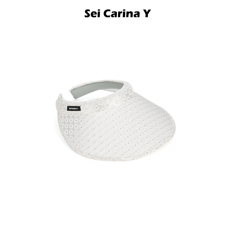 [7折] SeiCarinaY小花亮感缎面空顶防晒帽遮阳半帽女户外帽子