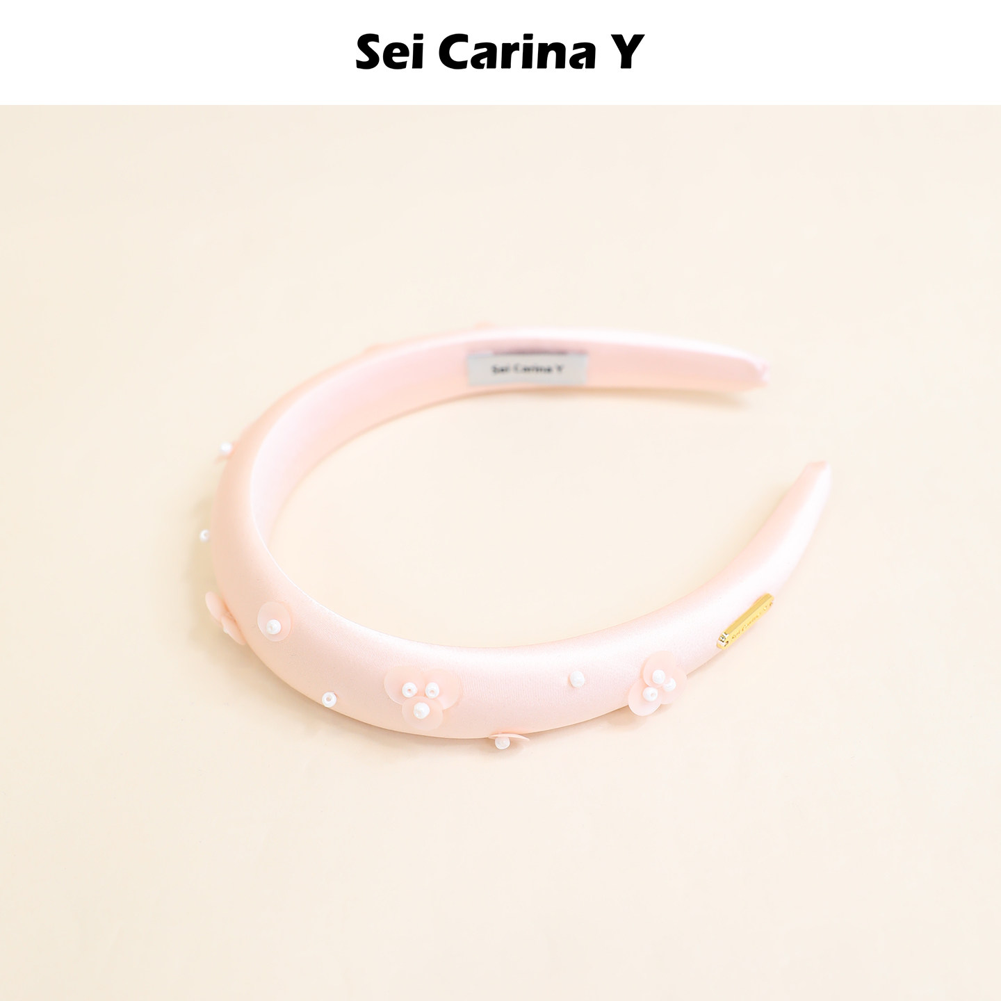 Sei Carina Y真丝手工立体花饰海绵发箍高颅顶不勒头发饰头箍女