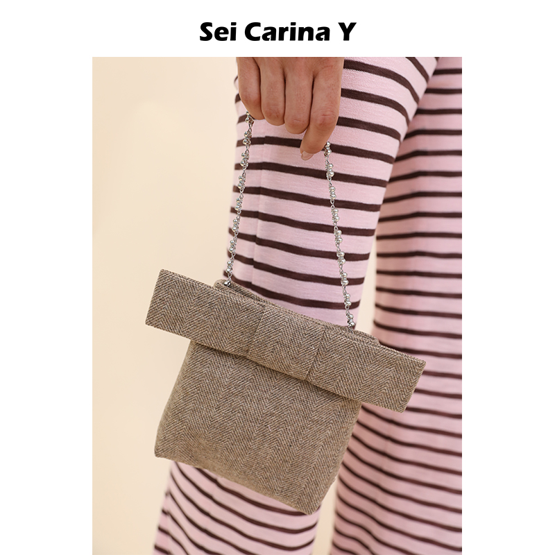 SeiCarinaY毛呢链条公主包
