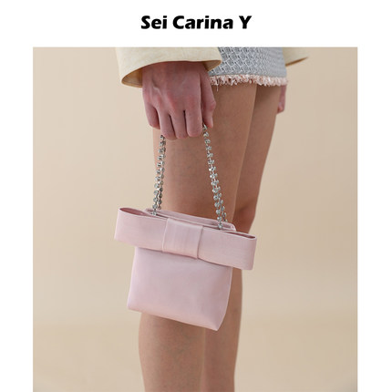 Sei Carina Y公主包缎面小包手提包设计女晚宴婚包闺蜜生日礼物