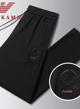 香港AMN男士休闲裤2024秋冬季厚款长裤百搭弹力运动裤宽松直筒裤