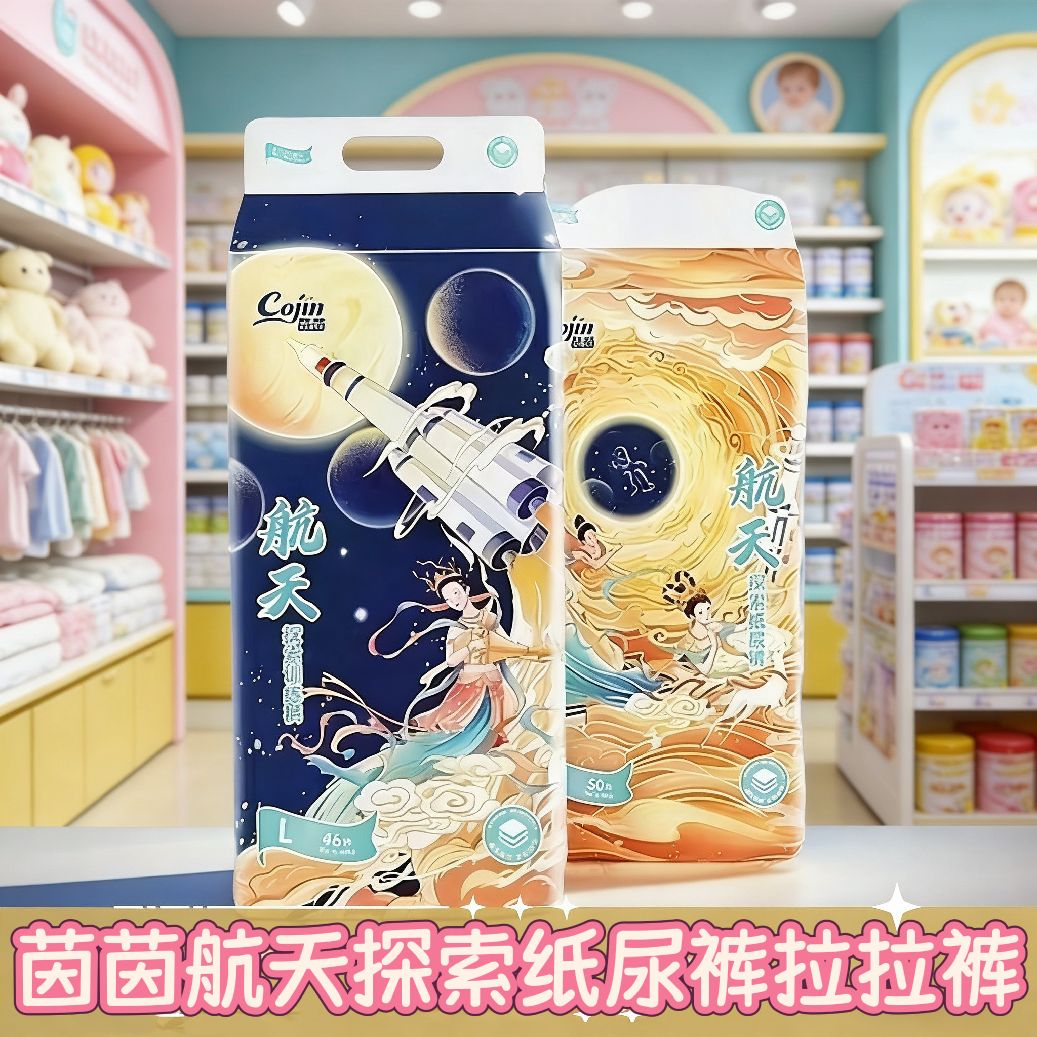 茵茵航天探索纸尿裤婴儿超薄干爽透气柔软拉拉学步裤训练裤尿不湿