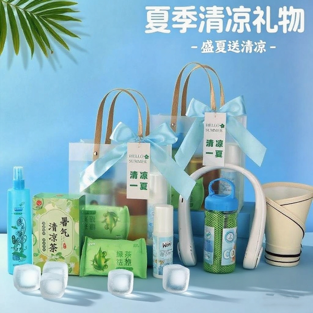 夏日清凉伴手礼防暑降温礼盒套装