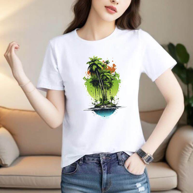 上衣爆款气质个性韩版网红女INS印花休闲圆领通勤打底衫短袖T恤