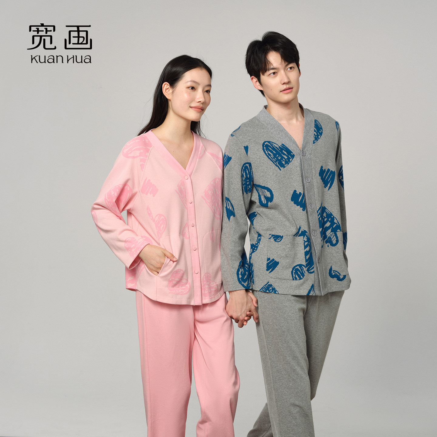 【怦然心动】宽画2025新情侣睡衣舒适简约透气圆领男女家居服套装,女士内衣/男士内衣/家居服,睡衣/家居服套装,淘宝优惠券,粉丝福利购,淘宝优惠卷