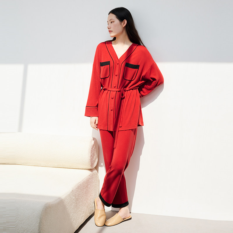 宽画小香风休闲家居服女士柔软舒适长袖冬季睡衣套装保暖外穿V领,女士内衣/男士内衣/家居服,睡衣/家居服套装,淘宝优惠券,粉丝福利购,淘宝优惠卷