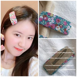 小红书赵露思同款刘海小碎花头夹韩国夹少女心碎花布艺发卡发夹潮