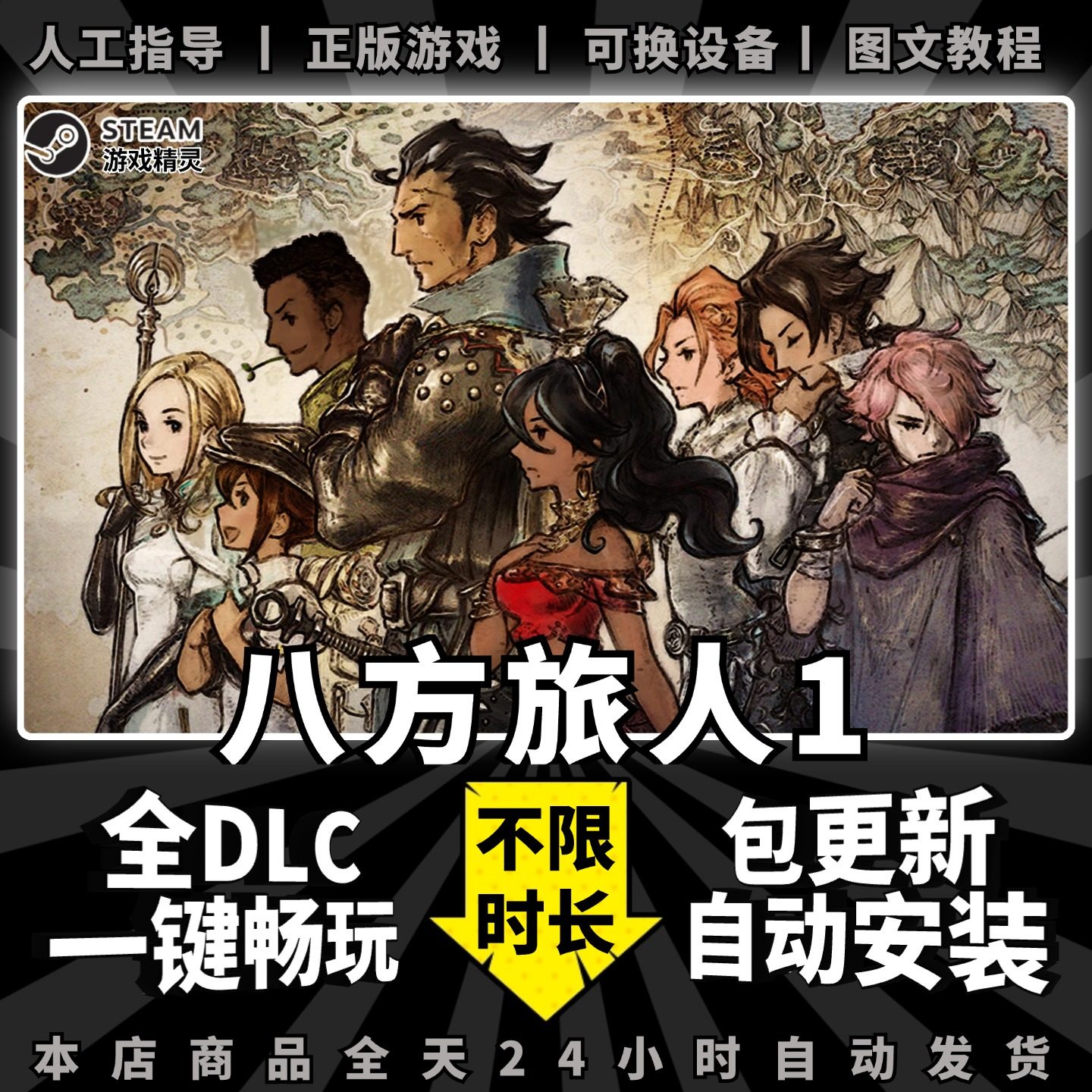 八方旅人1/歧路旅人1 中文版 全DLC 送神官开局 存档 满金币 PC电脑单机游戏 Steam正版离线图片