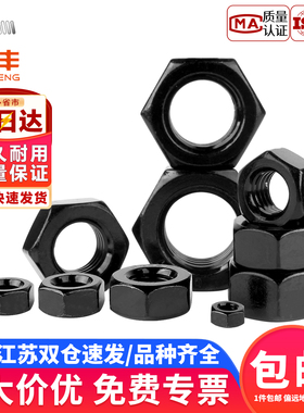 黑色304不锈钢六角螺母螺帽螺丝帽大全M2M3M5M6M8M10M12M14M16M20