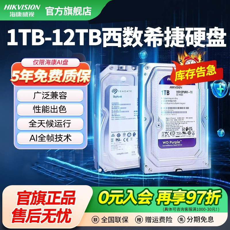 海康威视监控录像机硬盘4T6T8T 10TB 12TB电脑服务器存储机械硬盘