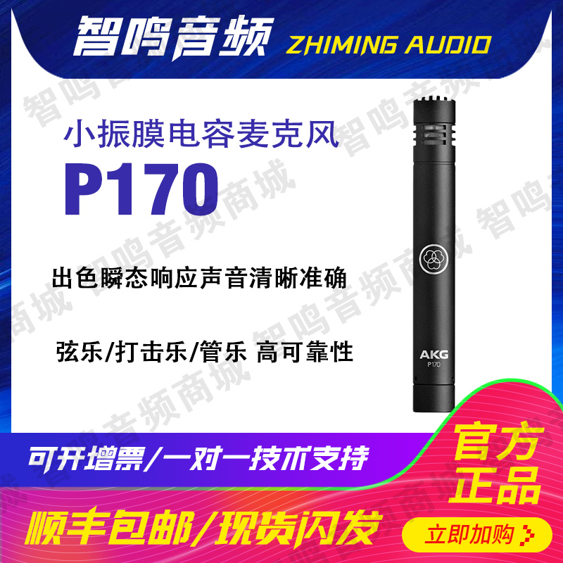 AKG爱科技P170专业小振膜乐器话筒麦克风 打击乐器现场录音拾音器