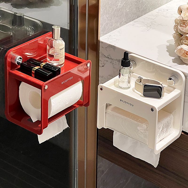 吸盘卫生间厕纸盒纸巾盒壁挂卷纸架洗脸巾卫生纸置物架厕所抽纸盒