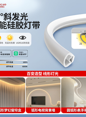 45度斜发光柔性硅胶灯带条软套管24V低压220V防水线形三角硅胶灯