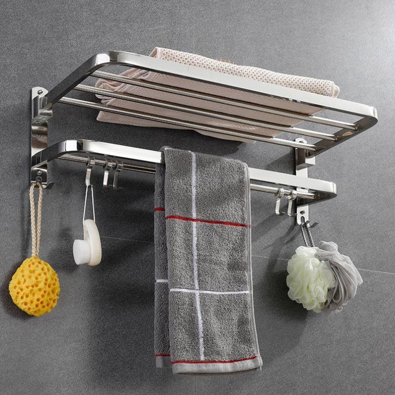 套件卫生间毛巾架免打孔毛巾架免打孔卫生间抹布不锈钢架子衣钩